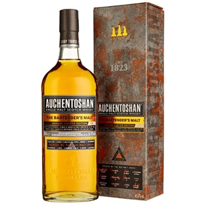 Abbildung von Auchentoshan The Bartender&#039;s Malt Single Scotch Whisky mit Geschenkverpackung 47% Vol 700ml Einzelflasche