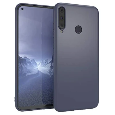 Abbildung von EAZY CASE Handyhülle Silikon mit Kameraschutz kompatibel Huawei P40 Lite E in Navy Blau, Ultra dünn, Slimcover, Silikonhülle, Hülle, Softcase, Backcover