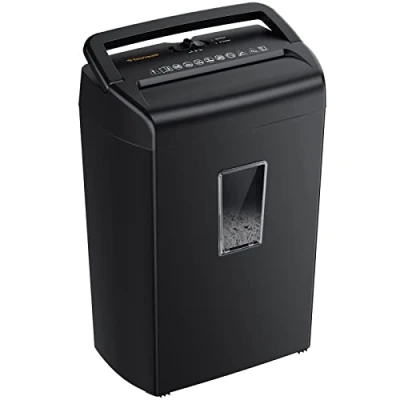 Abbildung von Bonsaii Home Office 10 Blatt Aktenvernichter, Kreuzschnitt Schredder für Papier und Kreditkarten, Sicherheitsstufe P4, Überhitzungsschutz praktisches Griffdesign, 21L Abfallbehälter(C209 D)