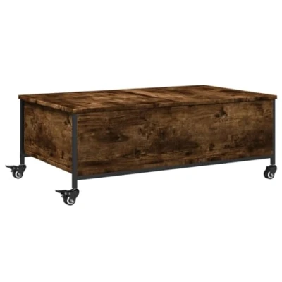 Abbildung von vidaXL Couchtisch mit Rollen Räuchereiche 91x55x34 cm Holzwerkstoff (1 St)