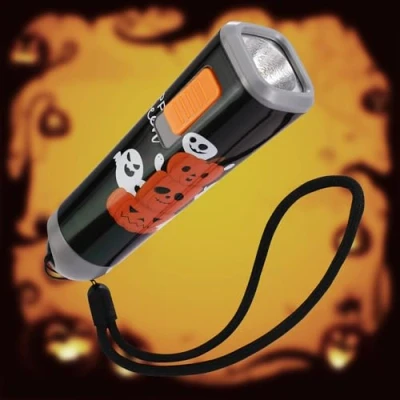 Abbildung von EverBrite Taschenlampe für Kinder mit Kordel Schwarz, LED kleine Kindertaschenlampe 1W 3 AAA Batterien, Geschenke Mitgebsel