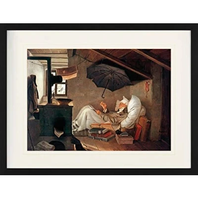 Abbildung von 1art1 Carl Spitzweg Poster Der Arme Poet Gerahmtes Bild Mit Edlem Passepartout Wand Bilder Im Bilderrahmen 80x60 cm