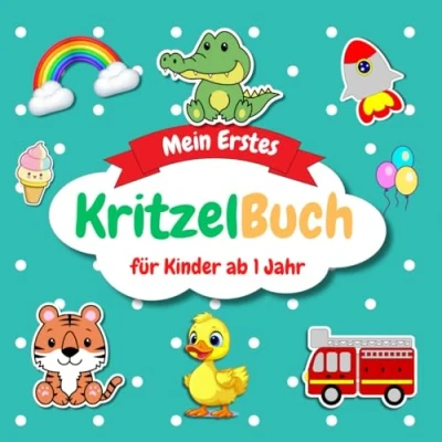 Abbildung von Kritzelbuch ab 1 Jahr: Mein Erstes Ausmalbuch mit 50 Schönen Motiven zum Ausmalen und Kritzeln Malbuch für Kleinkinder Kritzelmalbuch Kinder, Mädchen Jungen