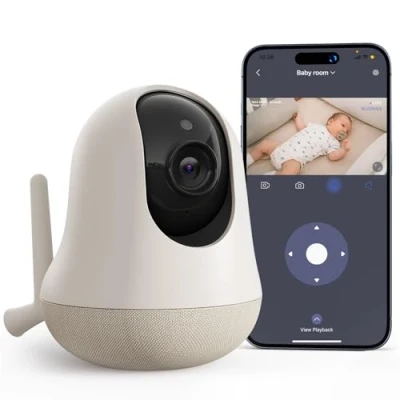 Abbildung von nooie Babyphone mit Kamera und App, 2K Intelligentes Babyfon, Temperaturüberwachung, 2.4/5GHz WLAN, Nachtsicht, Zwei Wege Audio, Weinen /Geräuscher kennung, KI Tracking, Funktioniert Alexa