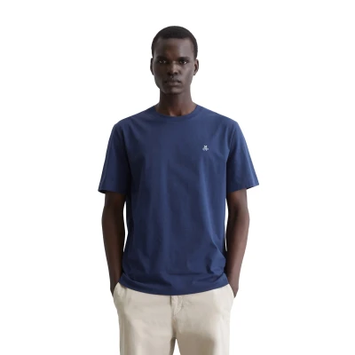 Abbildung von Marc O&#039;Polo Short Sleeve LOGO Crewneck Tshirt basic, Herren, Größe: Medium, Iris ink