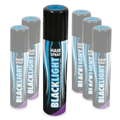 Abbildung von KarnevalsTeufel Hairspray Glitter in verschiedenen Farben buntes Haarspray mit Glitzer Haarschmuck farbig (UV Licht)