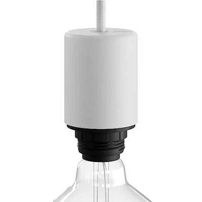Abbildung von creative cables EIVA ELEGANT, das erste wiederverdrahtbare Outdoor Lampenfassungs Kit aus Silikon für Lampenschirme, E27, IP65 Weiß