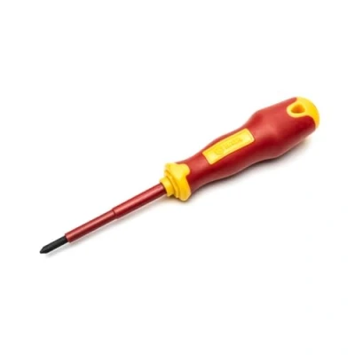 Abbildung von SATA ST61222SC VDE Isolierter Elektriker Schraubendreher mit 1/PH 1 Kreuzschlitz, Griff und S2 Stahlklinge, geprüft bis 10.000 Volt, 1x80mm