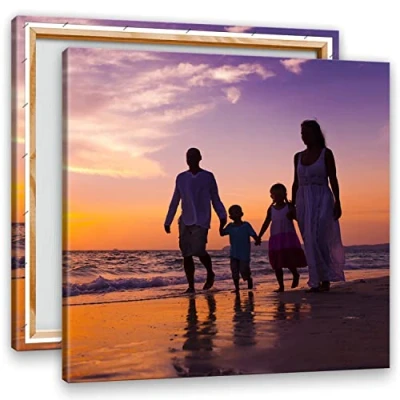 Abbildung von KL KUNSTLAB Ihr Foto auf Leinwand 20x20 cm SOFORT ONLINE Upload eigenes Bild mit Holzrahmen Wandbild Wunschmotiv Persönliches Kunstdruck