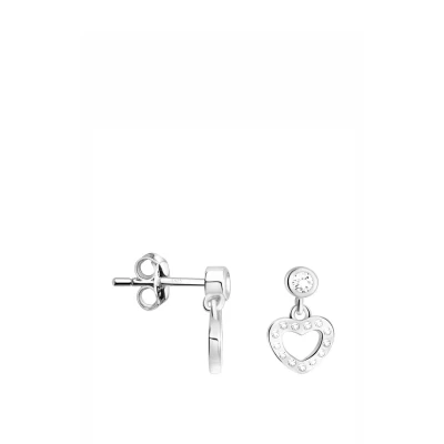 Abbildung von SOFIA MILANI Damen Ohrringe 925 Silber mit Zirkonia Steinen Herz Ohrstecker E3015