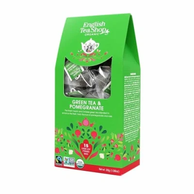 Abbildung von ETS Grüner Tee Granatapfel, BIO, Fairtrade, 15 Pyramiden Beutel in Papierbox
