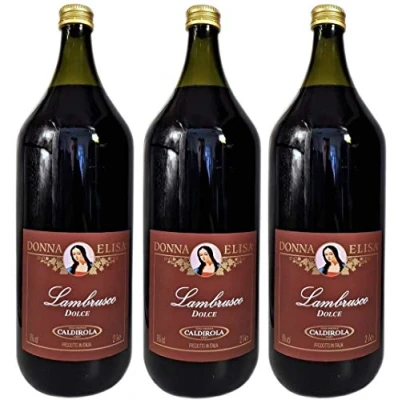 Abbildung von Lambrusco rosso dolce Puglia Donna Elisa Caldirola IGT (3 X 2 Lt.) Vino Roter Süßer 9% Vol. aus Italien