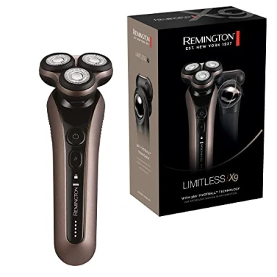 Abbildung von Remington Elektrorasierer Limitless Rotationsrasierer X9 (XR1790), Aufsätze: 1, Nass &amp;Trockenrasur, 360 PivotBall Drehgelenk, akkubetrieben (60 min)