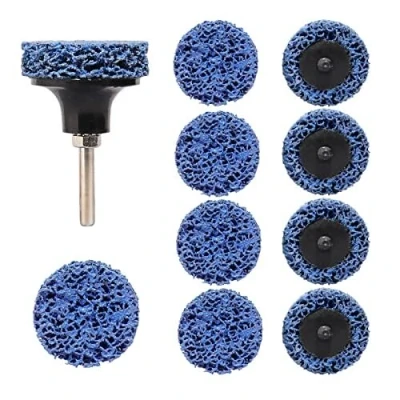 Abbildung von Shineboc Grobschleifscheibe, 10 Stücke 2 inch (50mm) CSD Scheibe Schleifscheibe, Nylongewebe für schleifens Polierens Rostentfernung zum Metall Stahl Edelstahl (Blau)