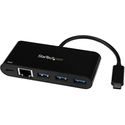 Abbildung von StarTech.com 3 Port USB 3.0 Hub mit Gigabit Ethernet und Stromversorgung Type C GbE PD 2.0