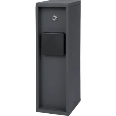 Abbildung von BOLD Pado Aussen Steckdose Garten Steckdosen Säule 3 Fach Stecker in Anthrazit (Lichtsensor IP44 Outdoor Energie 3680 Watt 30x12x9 cm Einfache Montage Plastikfreie Verpackung)
