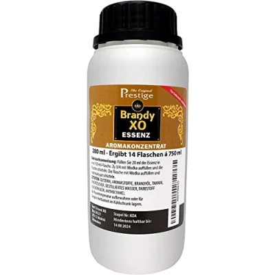 Abbildung von XO Brandy Aroma Essenz 280 ml mit würziger Süße Profi für Heimgebrauch und Brennerei Ergibt 10,5 Liter Wodka oder Korn