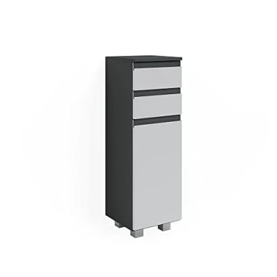 Abbildung von Vicco Midischrank J Shape, Weiß/Anthrazit, 30 x 95 cm