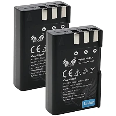 Abbildung von 2X SK Akku Nikon EN EL9 1100mAh für DSLR D40 D40A D40C D40X D60 / D3000 D5000 /// EL9a EL9e