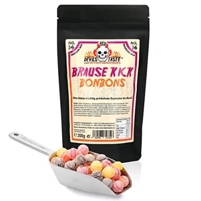 Abbildung von Der Brause Kick Bonbon Mix mild 200g im zip Beutel RED DEVILS TASTE