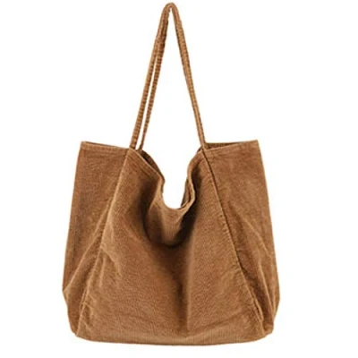 Abbildung von Funtlend Umhängetasche Damen Groß Handtasche Schultertasche Cord Tasche Einkaufstasche Shopper