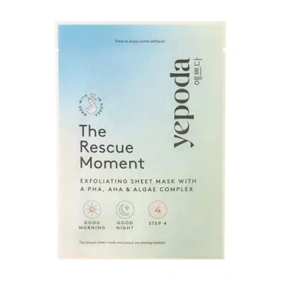 Abbildung von YEPODA THE RESCUE MOMENT Peeling Tuchmaske mit PHA, AHA UND Algen (einzelne Tuchmaske, 25 ml)