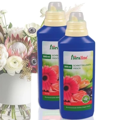 Abbildung von floraline® Schnittblumen Frisch deutlich längere Frische für Blumen Sträuße Blüten in voller Pracht 2x 500ml