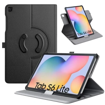 Abbildung von TiMOVO Hülle Kompatibel mit Galaxy Tab S6 Lite 2024/2020/2022, 90 Grad Drehbar Ständer Schutzhülle S Stifthalter, Auto Schlaf/Aufwach für 10.4&quot; Tablet, Schwarz