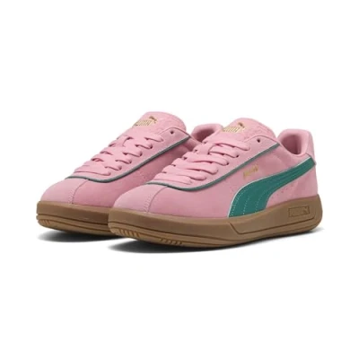 Abbildung von Puma Club Klassika Sneakers aus Wildleder Damen Schuhe Pinkscape/Wild Green/Gold Größe: 37