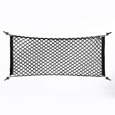 Abbildung von 100cm x 40cm Kofferraum Netz,Auto Gepäcknetz,Lagerung Mesh,Auto Gepäcknetz aus Nylon mit 4 Haken, Anzug für Meisten Arten von Fahrzeugen, 100 40 cm Elastisch Aufbewahrung Netz Schwarz