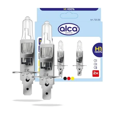 Abbildung von alca® Halogenlampe H1 Fahrzeuglampe Glühbirne Auto Leuchtmittel 12V 55W Sockel: P14.5 (2 + 100% mehr Sicht)