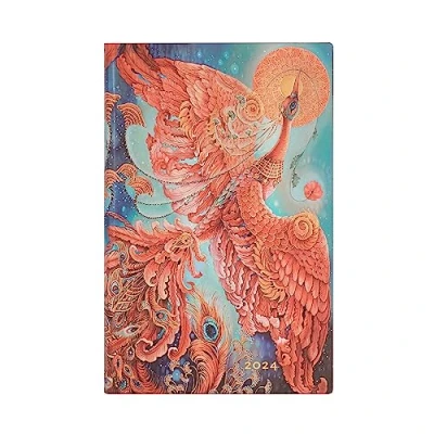 Abbildung von Paperblanks 12 Monate Softcover Flexis Kalender 2024 Feuervogel Horizontal Maxi (135 x 210 mm)