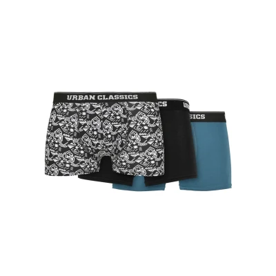 Abbildung von Urban Classics Organic 3PACK Panties, Herren, Größe: 3XL, Detail aop/black/jasper