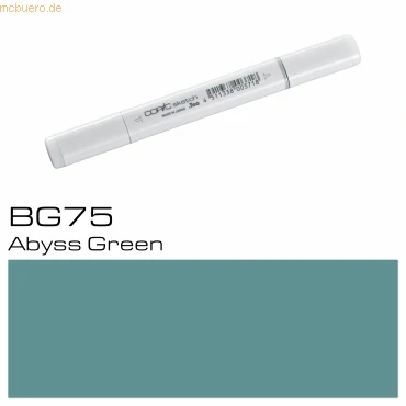 Abbildung von COPIC Sketch Marker Typ BG 75, Abyss Green, professioneller Pinselmarker, mit einer Super Brush Spitze und Medium Broad