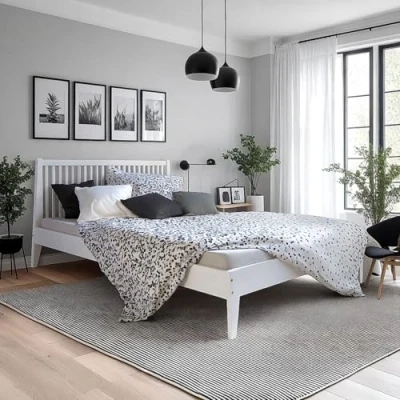 Abbildung von Homestyle4u Holzbett 140x200 Doppelbett Bettgestell Futonbett