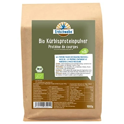 Abbildung von Erdschwalbe Bio Kürbiskern Protein 58% Proteingehalt Veganes Eiweißpulver 1 Kg