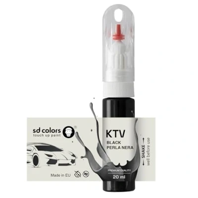 Abbildung von SD COLORS Black Perla Nera KTV Ausbesserungslack, 20 ML, praktischer Pinsel zur Reparatur von Kratzern (Farbe und Farbe)