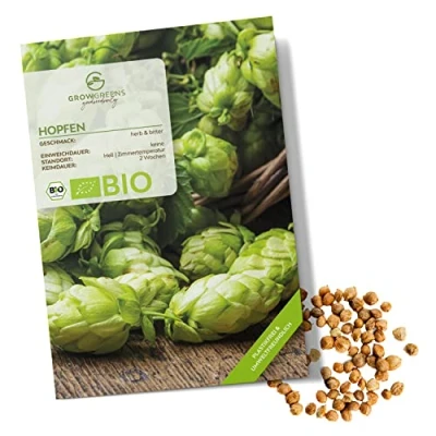 Abbildung von BIO Hopfen Samen Heilkräuter Saatgut aus biologischem Anbau ideal für den heimischen Kräutergarten, Balkon &amp; Garten (40 Korn)