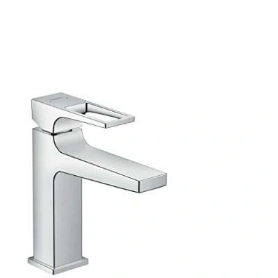 Abbildung von hansgrohe Waschtischarmatur &quot;Metropol&quot;, 11cm, mit Bügelgriff und Zugstangen Ablaufgarnitur, chrom