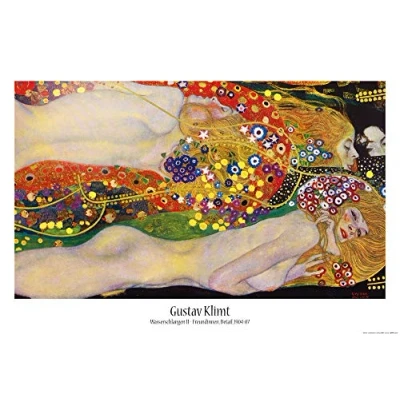 Abbildung von 1art1 Gustav Klimt Poster Wasserschlangen II, 1904 1907 Plakat Bild 91x61 cm