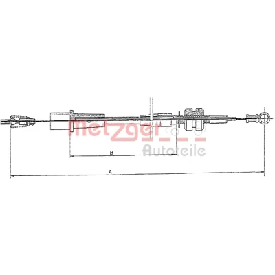 Abbildung von METZGER 11.1242 Bowdenzug COFLE OPEL: Astra F CC, Caravan, Limousine