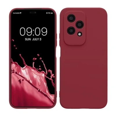 Abbildung von kwmobile Handyhülle kompatibel mit Honor 200 Lite Hülle Handy Case aus weichem Silikon in Bordeaux Violett