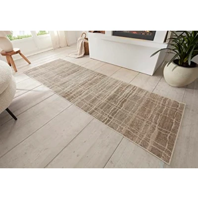 Abbildung von Hanse Home Jord Designer Teppich Flachgewebe Vintage Stil Abstrakt Modern Geometrisches Muster, ÖKO TEX Wohnzimmerteppich für Esszimmer, Kinderzimmer, Jugendzimmer, Flur Creme, 80x120cm