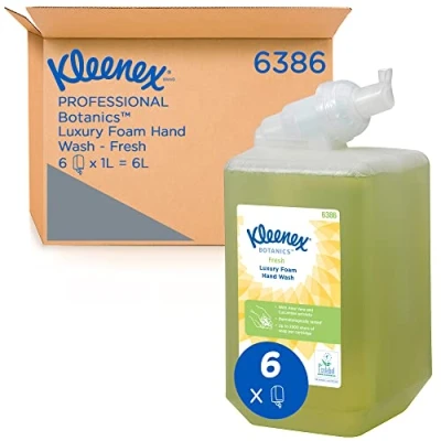 Abbildung von Kleenex Botanics Fresh Luxus Schaum Seife 6386 Handseife 6 x 1 Liter, Kassetten Grün Flüssigseife (insges. l)