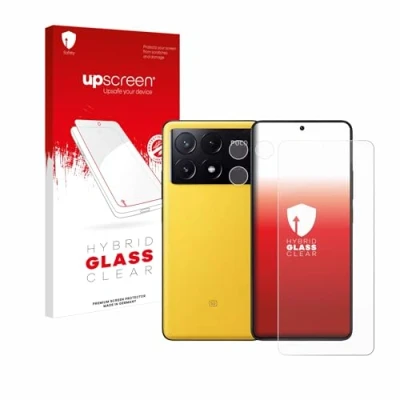 Abbildung von upscreen Schutzglas für Xiaomi Poco X6 Pro (Display+Kamera) Schutzfolie, Glas Folie [Klar, 9H Panzerschutz, Anti Fingerprint]