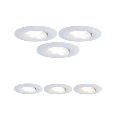 Abbildung von Paulmann 99935 LED Einbauleuchte Calla rund 3er Set incl 3x 5 W IP65 Einbaustrahler Weiß matt Schranklicht Kunststoff Einbaulampe 3000 K