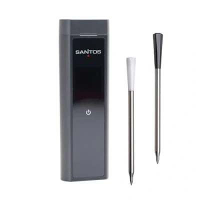 Abbildung von SANTOS Bluetooth Grillthermometer PRO Kabellos &amp; App gesteuert 2 Fühler 150 m Reichweite Bis 300 C Magnetisch iOS/Android kompatibel