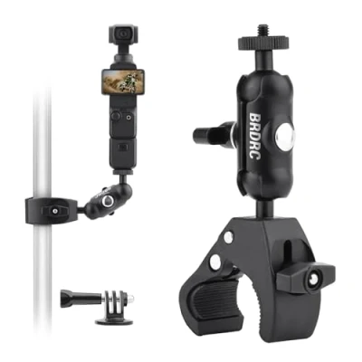 Abbildung von BRDRC Pocket 3 Fahrradhalterung Motorrad Halterung Lenkerhalterung Kamerahalterung Fahrrad Klemme Kompatibel Mit GoPro Max Mini Hero 12 11 10 9 8 7 6 5, DJI 2, Insta360 X3 X2 Go Zubehör