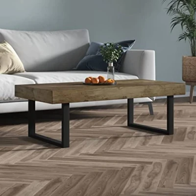 Abbildung von WEMYUFURN Couchtisch Dunkelbraun und Schwarz 120x60x40 cm MDF Eisen, Couchtisch, Wohnzimmertisch, Beistelltisch für Wohnzimmer Büro Mittelpunkt Ihr Zuhause
