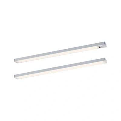 Abbildung von Paulmann 98608 LED Unterschrankleuchte Inline Starterset 2x4W 350x26mm 2x350lm 24V Chrom matt 3000K dimmbar